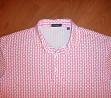 Turtleson Men's Size L Large S/S Golf Polo Shirt White Pink Rope Knots Print