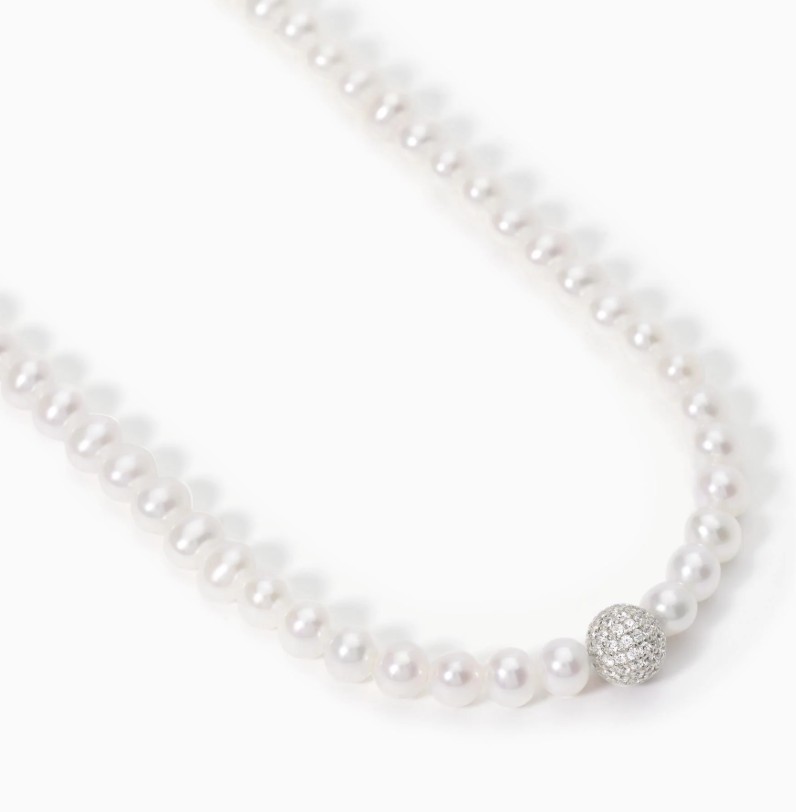 Collana girocollo MABINA Mamma Mia in Argento perle coltivate e zirconi 553521