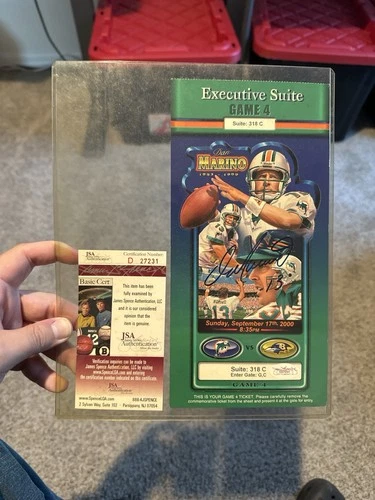 Dan Marino Signed Miami Dolphins 2000 Ticket vs Ravens JSA COA HOF Autograph