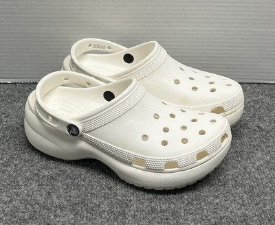 Crocs Classic Women's Size 9 US White Platform Clogs Shoes