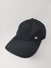 Black Running Cap Strap Back Lightweight Hat Adjustable Breathable