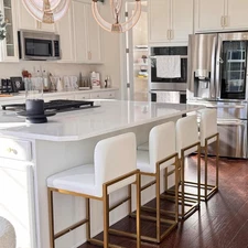 24" Bar Stool Counter Height Bar Chair Set of 4/3/2/1 PU Leather Dining Chair