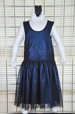 Me.N.U Girls Mesh/lace Shimmer Blue/Black Fancy Dress Size XS 6-7 On Sale