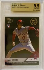 2018 Topps Now Shohei Ohtani RC Moment of the Year #MOY3 1st Career Win PR/1965