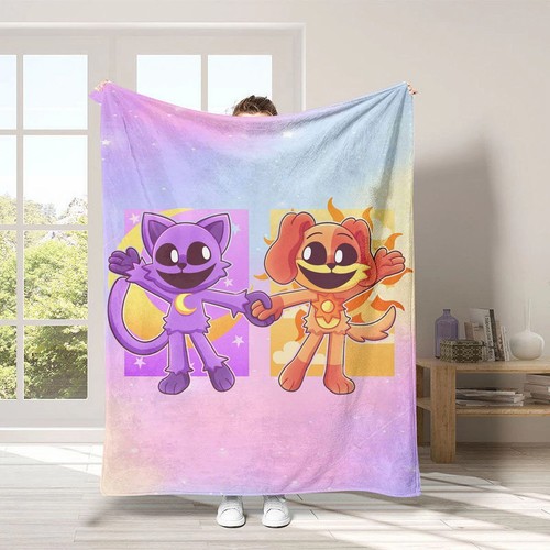 Smiling Critters Flannel Blanket Soft Kids Plush Nap Blanket Sofa Throw Over UK - Picture 15 of 15