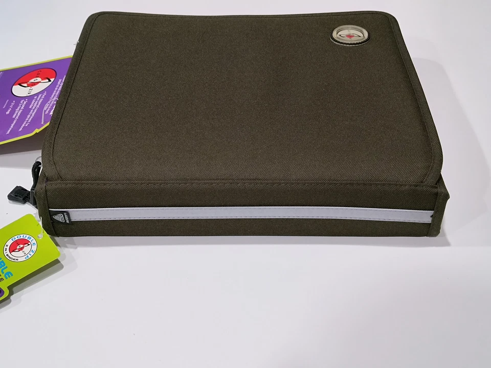 Carpeta de patinador vintage de carga con cremallera de 3 anillos doble cremallera lápiz tableta bolsa lona Foto 2 de 4