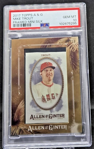 2017 Topps Allen & Ginter Framed Mini Silk Mike Trout #8/10 PSA Gem MT 10, Pop=2