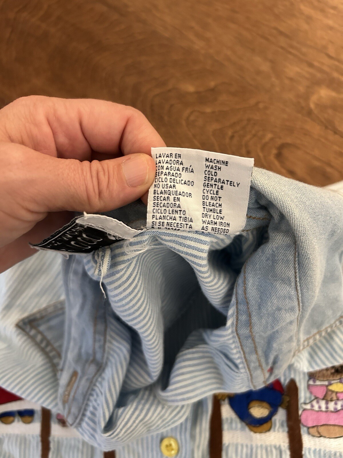 Vintage Basic Editions Embroidered Bear Button Do… - image 4