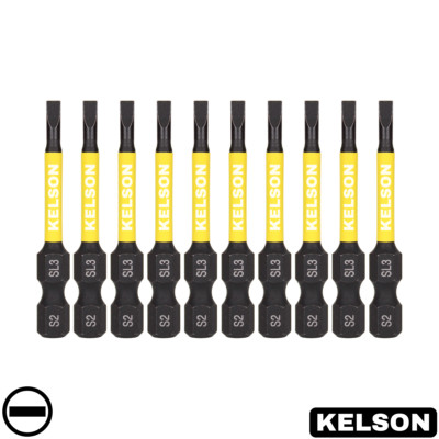 3mm Schlitz Flachkopf 50mm Schlagschrauber Bits magnetisch 1/4'' Universal KELSON