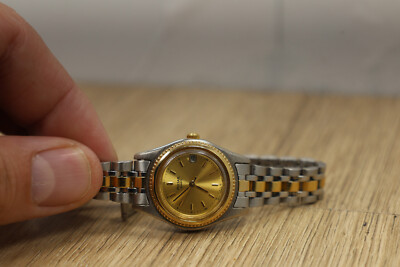 Vintage Pulsar Watch Women 26mm Two Tone Date Round V827  display picture 3