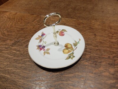 Pretty Royal Worcester ''''Eversham'''' Kuchen-/Kekskuchenständer