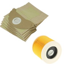 5 x Wet & Dry Vacuum Cleaner Dust Bags & Hoover Filter For Karcher IPX4 MV2