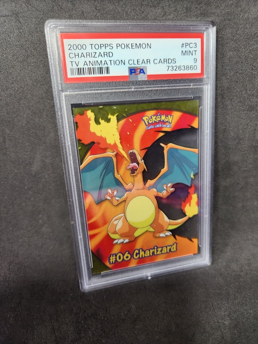 2000 Topps Pokemon Charizard #PC3 TV Animation Clear Plastic Cards - PSA 9 2000 Topps Pokemon Charizard #PC3 TV Animation Clear Plastic Cards - PSA 9