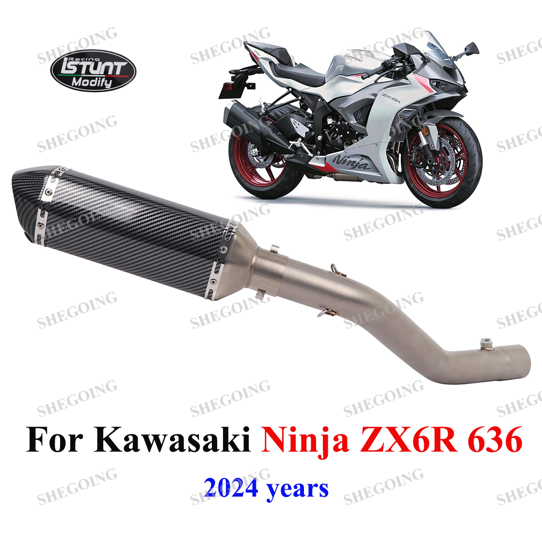 Mid Link Pipe For Kawasaki Ninja ZX6R 636 24-25 Motorcycle Exhaust