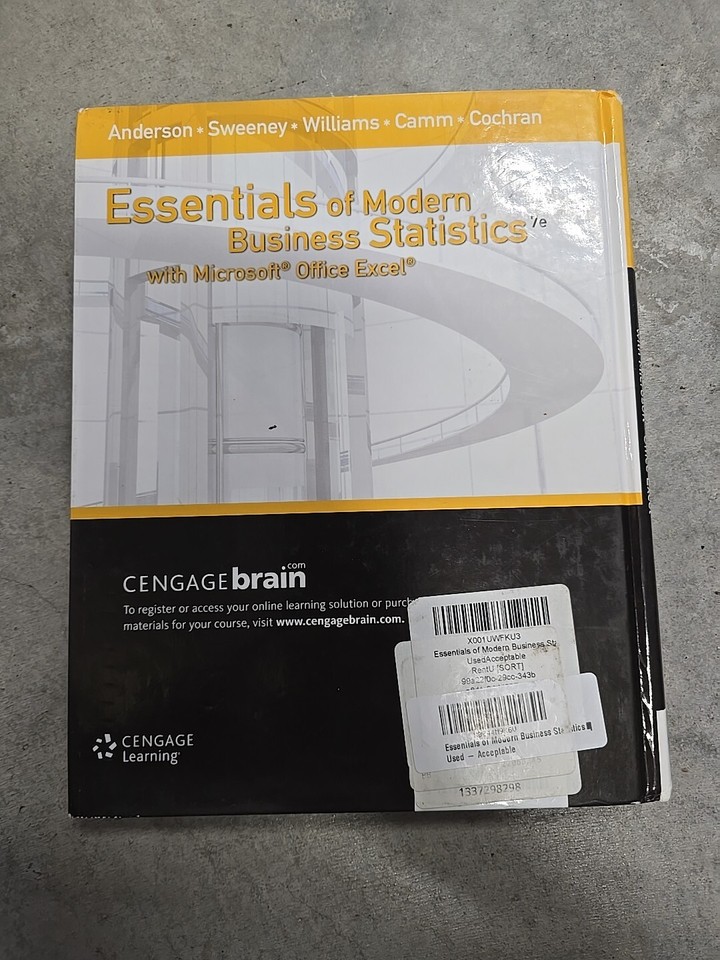Essentials of Modern Business Statistics with Microsoft Office Exce