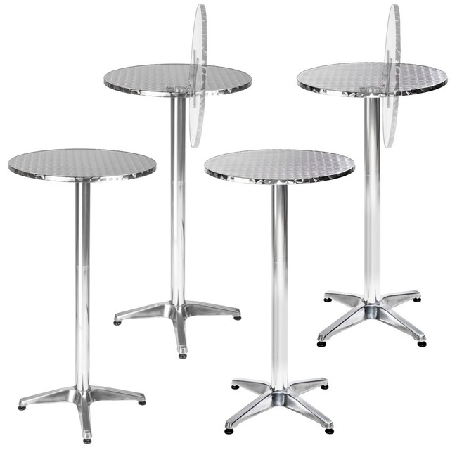 Tavolino Pieghevole Per Esterno BAKAJI - Regolabile In Altezza Con Piano Acciaio - Foto 7