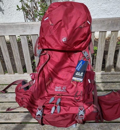 Jack Wolfskin Highland Trail 55 Rucksack - Backpack - Burgundy - BRAND NEW!