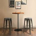 Furmax 24" Metal Bar Stools High, Backless, Stackable Stools (Set of 2)
