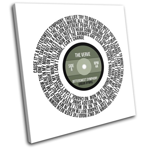 The Verve Bittersweet Symphony Song Vinyl Lyrics Record Canvas Wall Art Print eBay