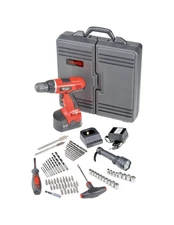 Stalwart 78pc 18V Cordless Power Drill Set with Rechargeable Battery and Charger