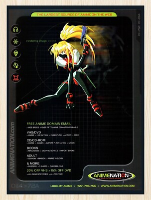 1999 AnimeNation Online Anime Source Original Advertisement v1