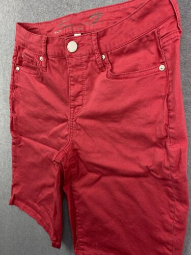 Seven7 Women's Size 4 w27 Red Twill Sunset Bermuda