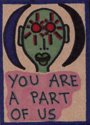Tiny Art von Jay Snelling. Outsider Art Brut. Mini Zeichnung. ACEO. ATC.