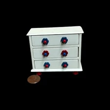 Vintage Artisan Dollhouse Miniature Chest of Drawers Kids Bedroom Nursery OOAK