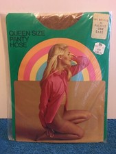 New Vintage Queen Size Pantyhose - Suntan - Wrinkle Free Max Fit Comfort Wear