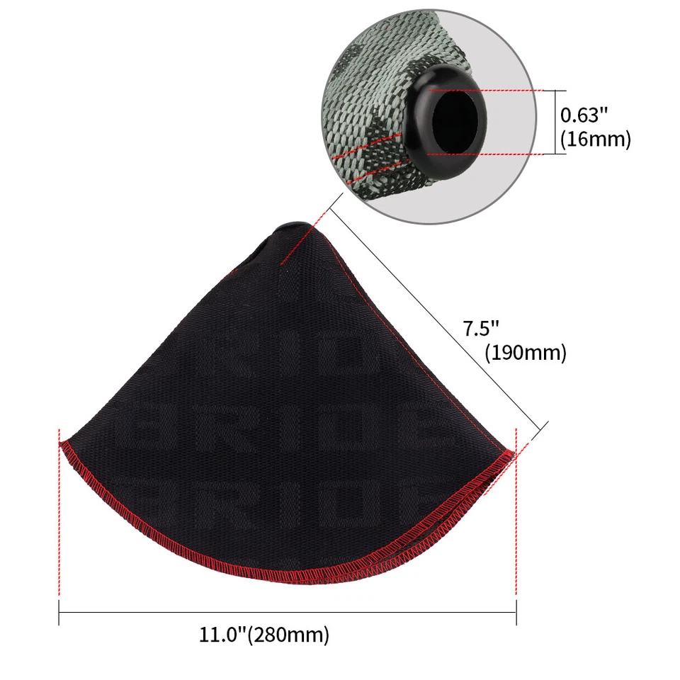 13CM JDM Aluminum Car Gear Shift Knob + Bride Hyper Fabric Shift Boot Cover - Image 3 of 4