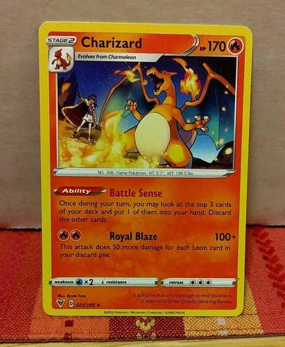 POKEMON Charizard 025/185 Vivid Voltages Set, Rare, NM Condition.