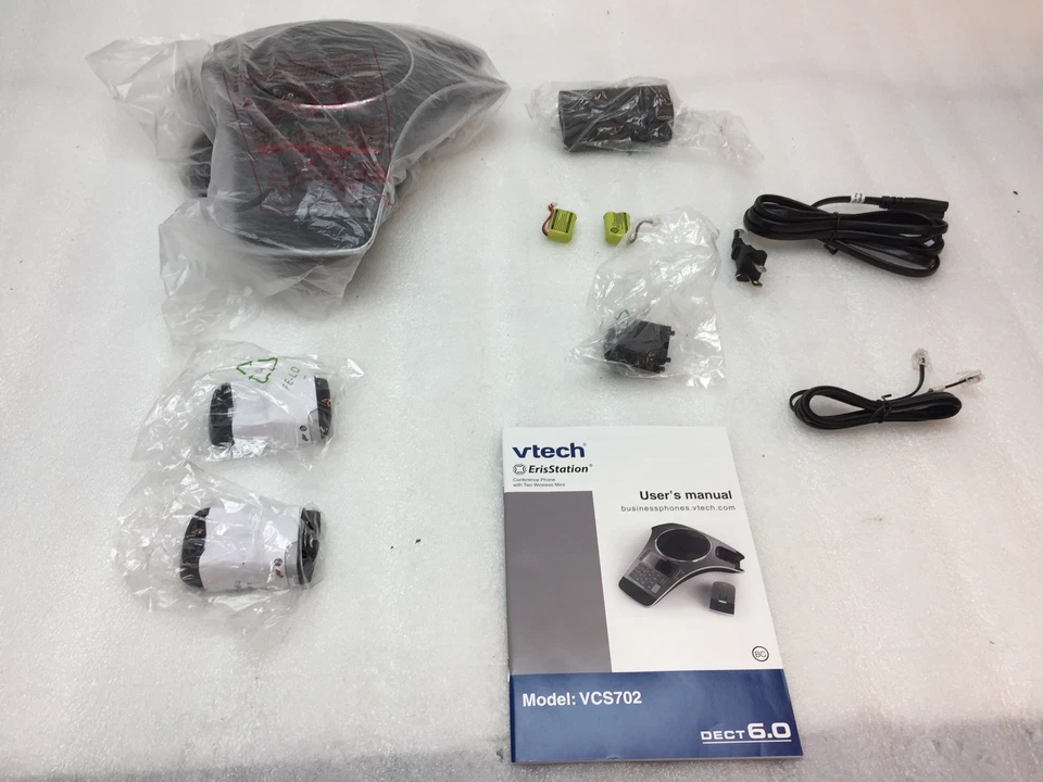 VTech Erisstation VCS702 Conference Phone w/ 2 Orbitlink Wireless Mics - Image 2 of 4