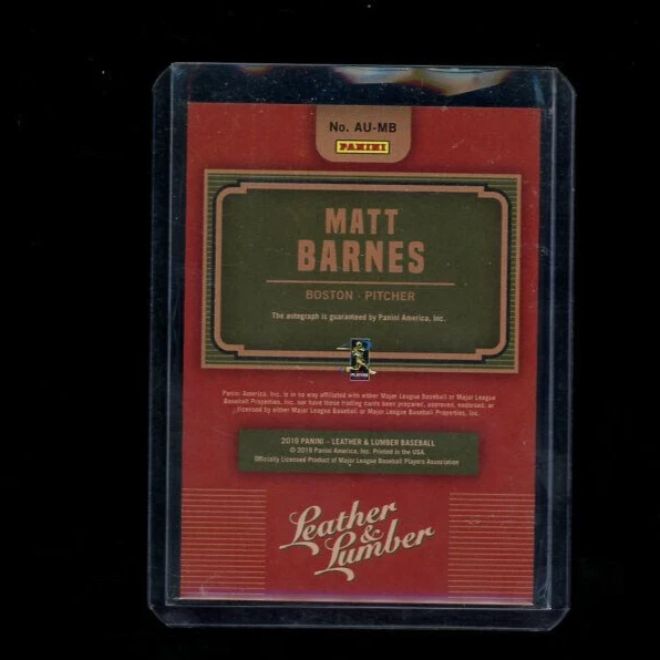 2019 Panini Leather & Lumber Auto Gold /200 Matt Barnes #AU-MB Auto - Image 2 of 2