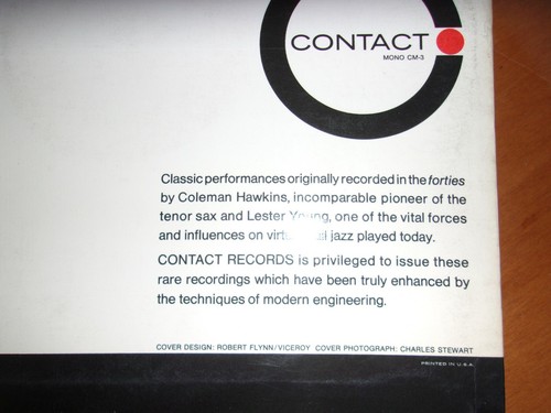 COLEMAN HAWKINS & LESTER YOUNG: Classic Tenors RVG CONTACT vinyl LP NM jazz - Picture 2 of 4