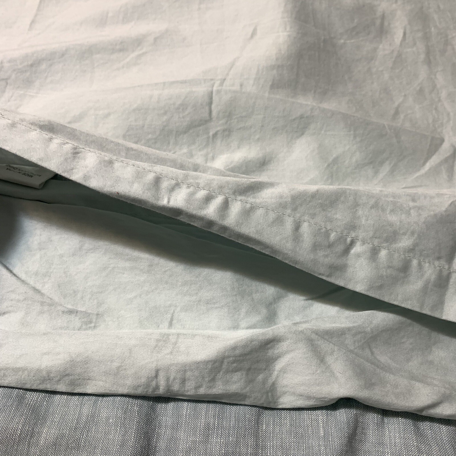 Pottery Barn Pillow Sham Standard Light Blue Satin Stripe Linen Cotton 26x20