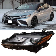 Left Headlight For 2021 2022 Toyota Camry XSE Driver Black W/LED Signal Lamp