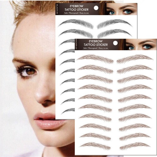 Eyebrow Tattoos 4D Hair-Like Waterproof Stickers Brown/Black Makeup Temporary - 第 1/21 張圖片