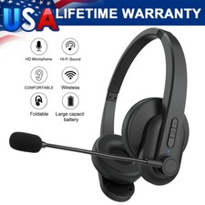 Bluetooth Headset Wireless Trucker Driving Office Headphone Noise Cancelling