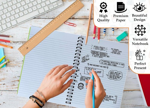 Pack Of 7 Excellency Poly A4 Notebook Twin Wire, 68GSM, Use In School, Office - Picture 50 of 66