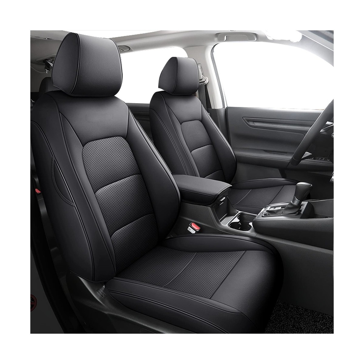 Coprisedili Anteriori In PU Pelle Grigia A Diamante Per Ford Focus Mondeo Fiesta