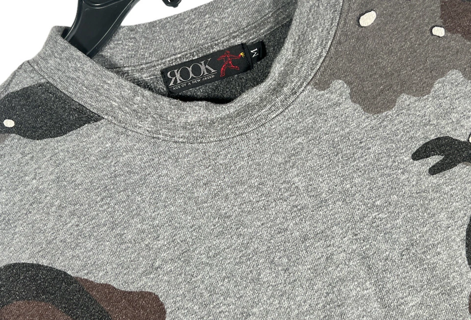 ROOK Era de Nueva Raza Talla Mediana Tiburón Calavera Gris Sudadera Bolsillos Foto 3 de 4