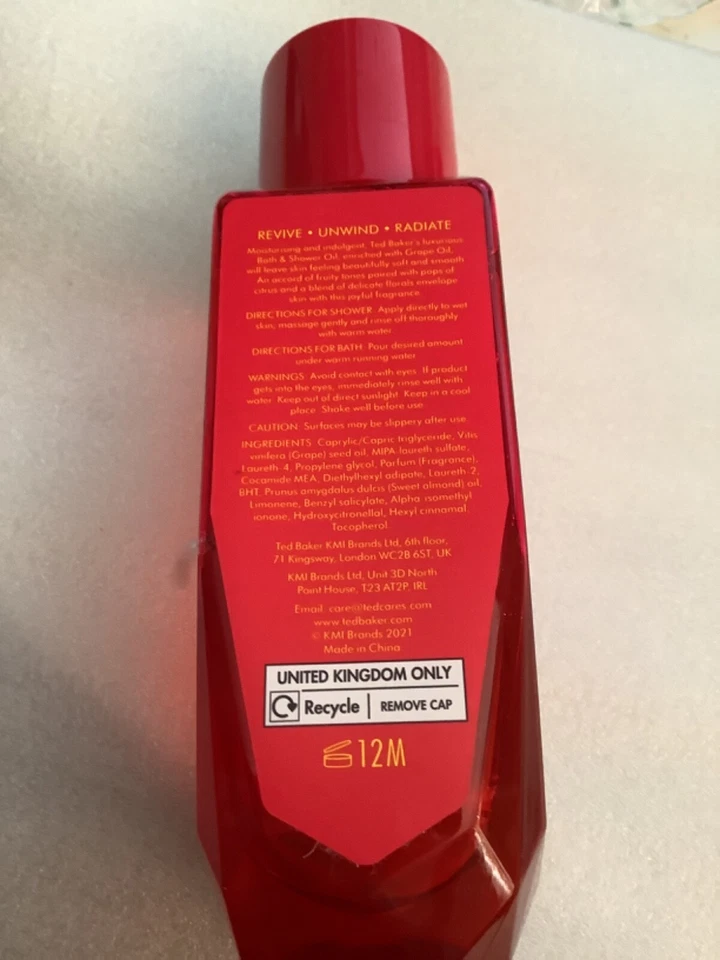 Ted Baker designer raspberry & orange 🍊 🌸blossom bath & shower oil 150ml - Image 2 of 2