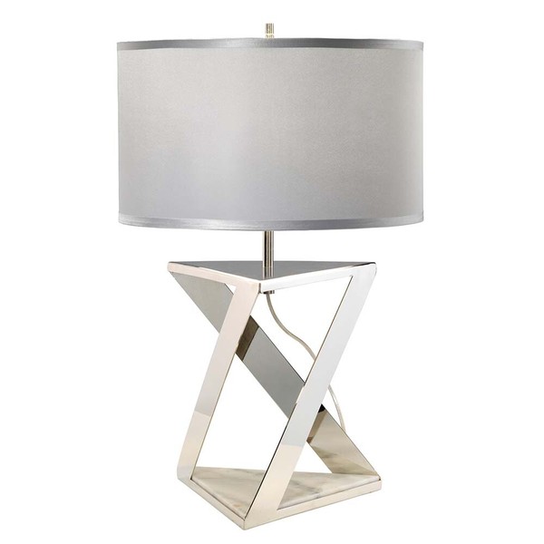 Tischlampe Schreibtischlampe Beistelllampe Schlafzimmerlampe Marmor Silber H70Cm-image