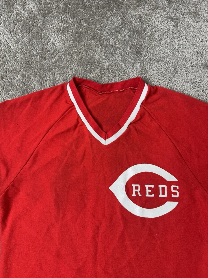 Vintage Mens Jersey 1980s MLB Cincinatti Reds T-shirt, Made In USA, Size S - Image 4 of 4