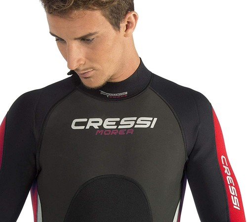 Cressi XLU476102 Morea Neoprenanzug Tauchanzug 3mm Einteiler Gr. S/2 schwarz/rot - Bild 5 von 8
