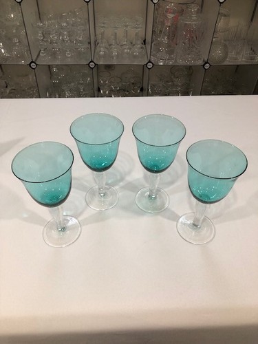 Colonial Aqua by Gibson - Set of Four Vintage Water Goblets - Picture 2 of 3