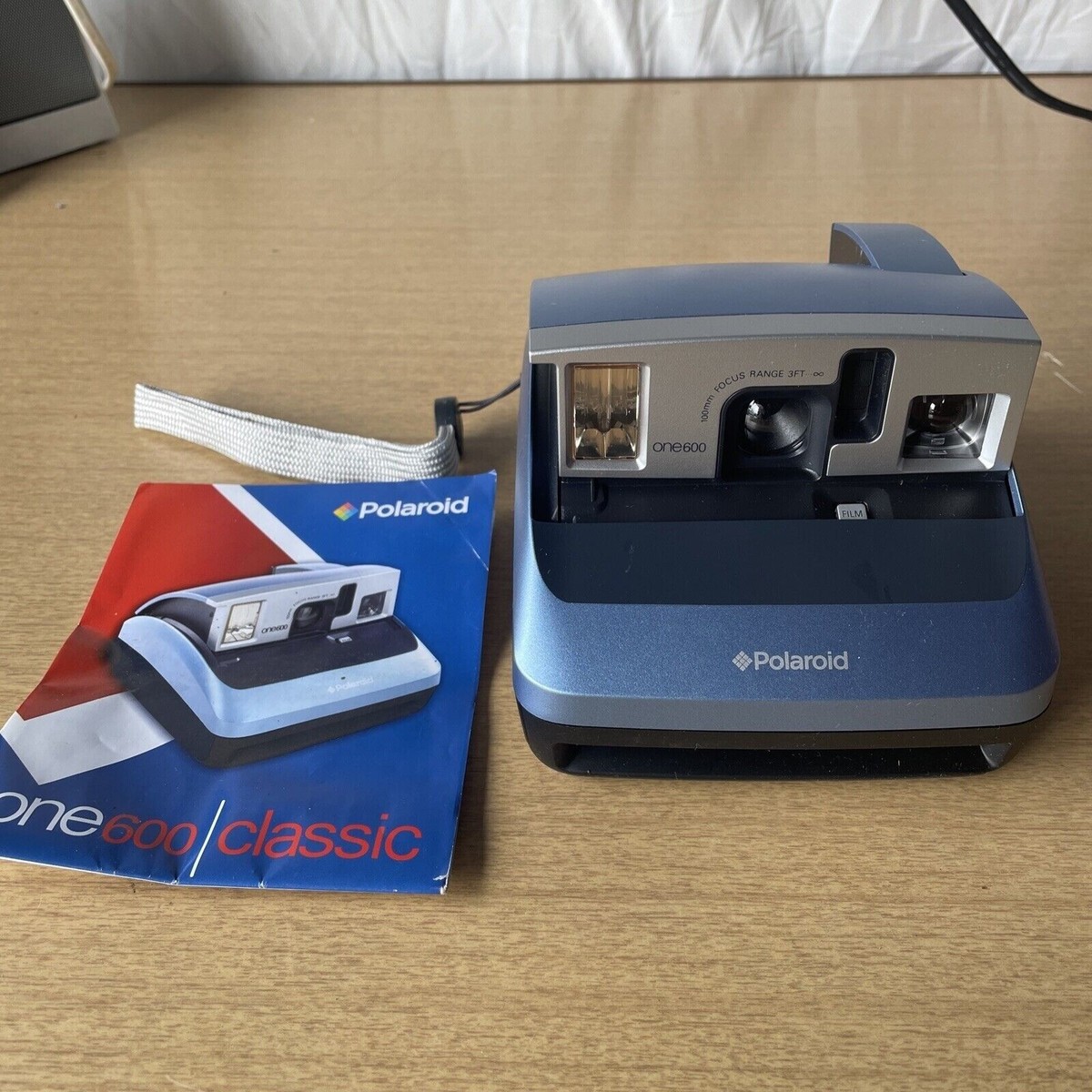 Vintage Polaroid One600 Classic Instant Camera Blue w/ Original Manual  Untested