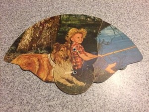 Gaerdner Funeral Home Belleville, Illinois Paper Fan Mourning, Fishing, Dog, Boy