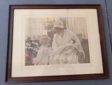 BESSIE GUTMANN ORIGINAL PRINT - INTRODUCING BABY -MOTHER DAUGHTER AND BABY -1916