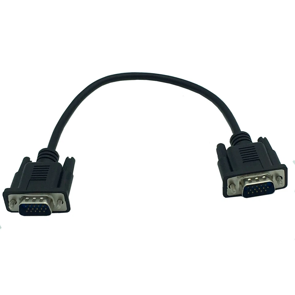 VGA 15Pin Male to VGA Male Panel Mount Faceplate Stub Video Cable - 0.3m - Image 3 of 4